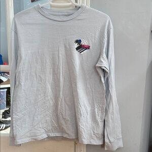 Vans Light Gray Long Sleeve Tee with Palm Logo